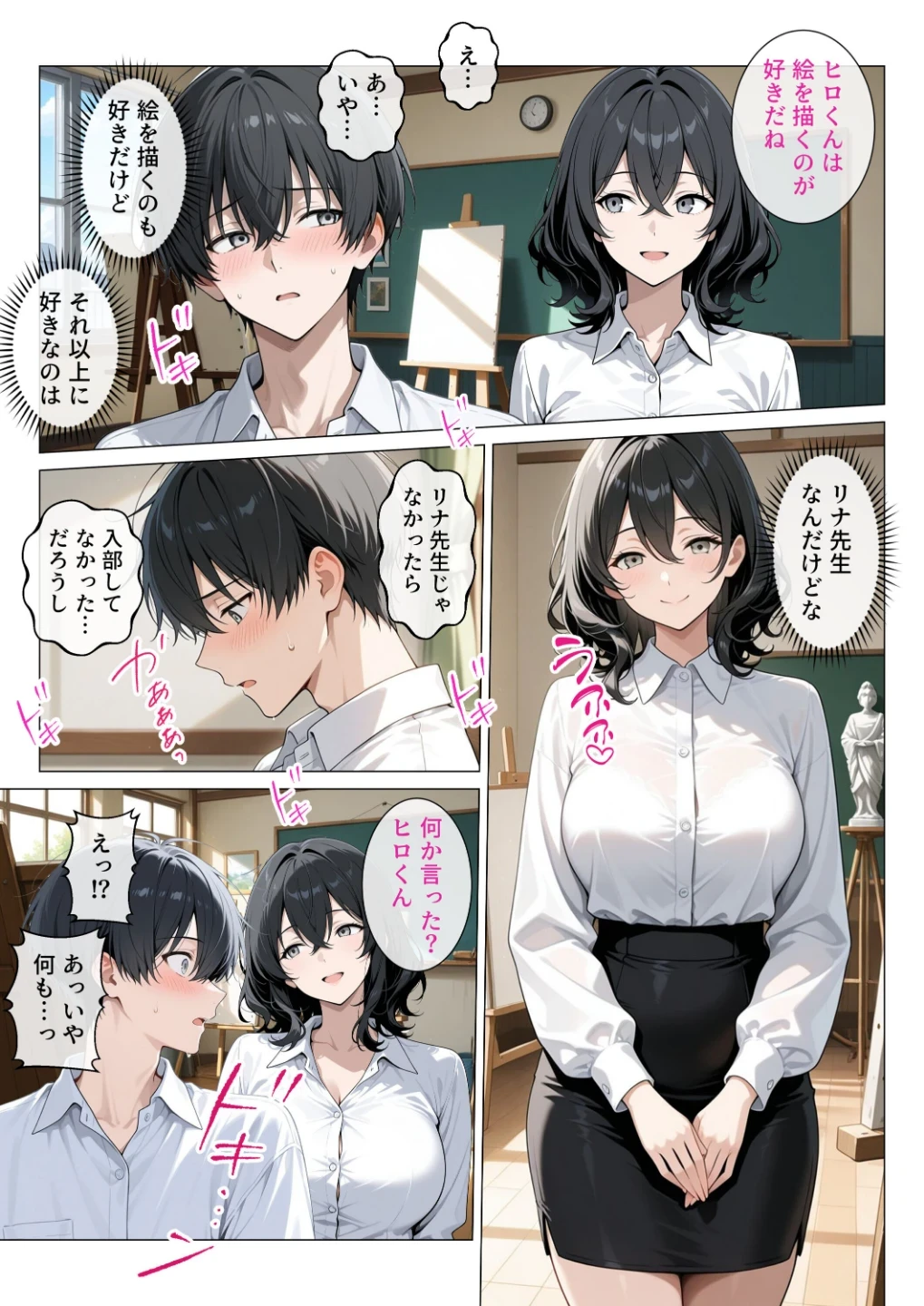 内気で弱気な女教師が勇気を出して生徒を痴女誘惑【モザイク版】 画像1